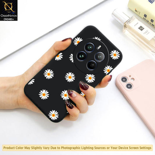 Realme 12 4G Cover - ONation Daisy Series - HQ Liquid Silicone Elegant Colors Camera Protection Soft Case