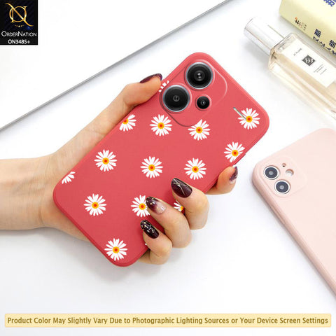 Xiaomi Redmi Note 13 Pro Plus 5G Cover - ONation Daisy Series - HQ Liquid Silicone Elegant Colors Camera Protection Soft Case