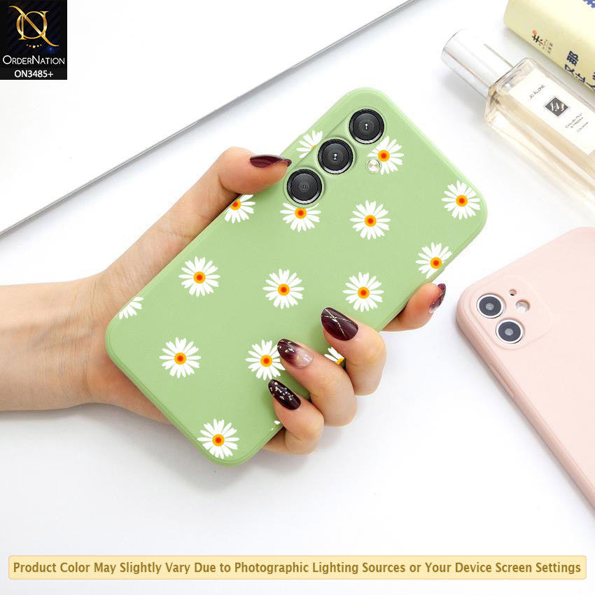 Samsung Galaxy A25 5G Cover - ONation Daisy Series - HQ Liquid Silicone Elegant Colors Camera Protection Soft Case