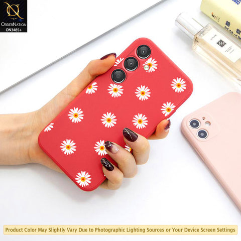 Samsung Galaxy S24 Cover - ONation Daisy Series - HQ Liquid Silicone Elegant Colors Camera Protection Soft Case