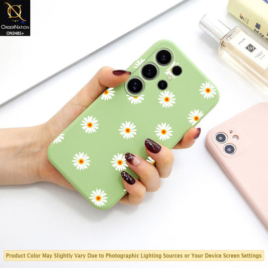 Samsung Galaxy S24 Ultra Cover - ONation Daisy Series - HQ Liquid Silicone Elegant Colors Camera Protection Soft Case (Fast Delivery)