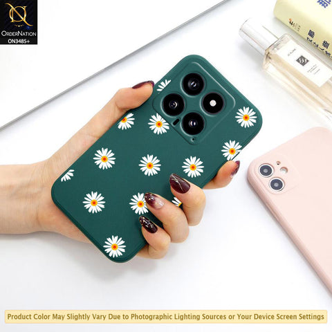 Xiaomi 14 Cover - ONation Daisy Series - HQ Liquid Silicone Elegant Colors Camera Protection Soft Case