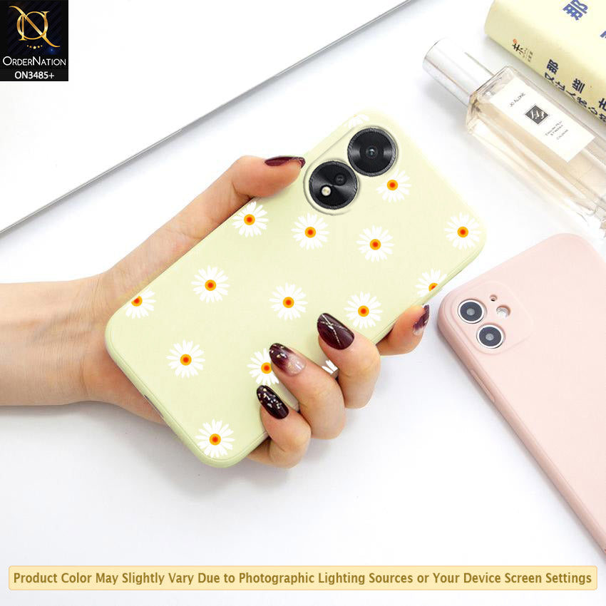 Oppo A18 Cover - ONation Daisy Series - HQ Liquid Silicone Elegant Colors Camera Protection Soft Case