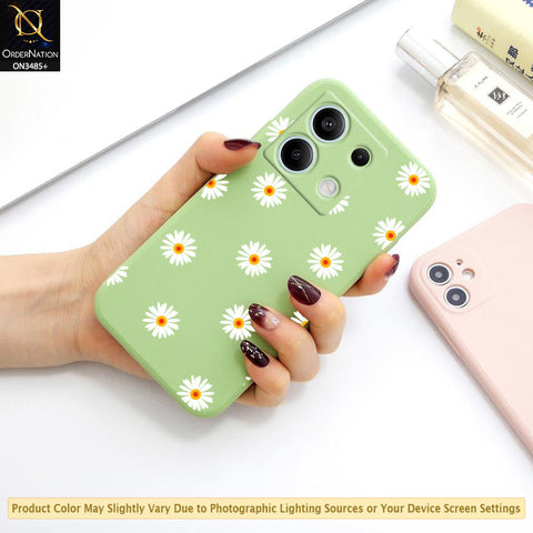 Xiaomi Redmi Note 13 Cover - ONation Daisy Series - HQ Liquid Silicone Elegant Colors Camera Protection Soft Case