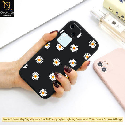 Vivo V30 Cover - ONation Daisy Series - HQ Liquid Silicone Elegant Colors Camera Protection Soft Case (Fast Delivery)(F)