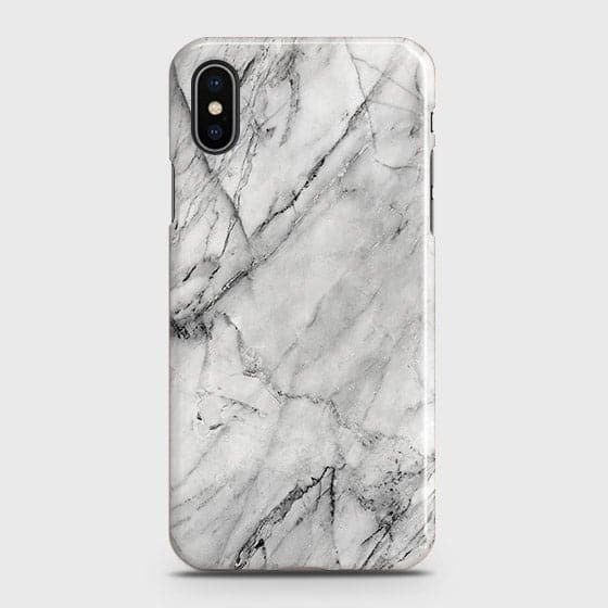 iPhone XS Max Cover - Matte Finish - Trendy White Floor Marble Printed Hard Case with Life Time Colors Guarantee - D2 ( fast Delivery )