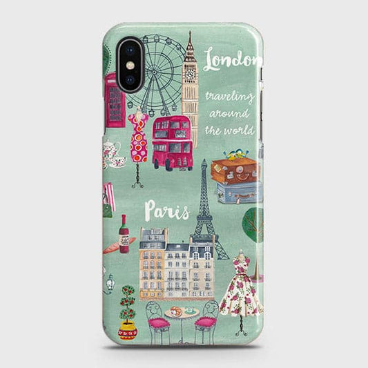 iPhone XS Max Cover - Matte Finish - London, Paris, New York Modern Printed Hard Case Life Time Colors Guarantee ( Fast Delivery )