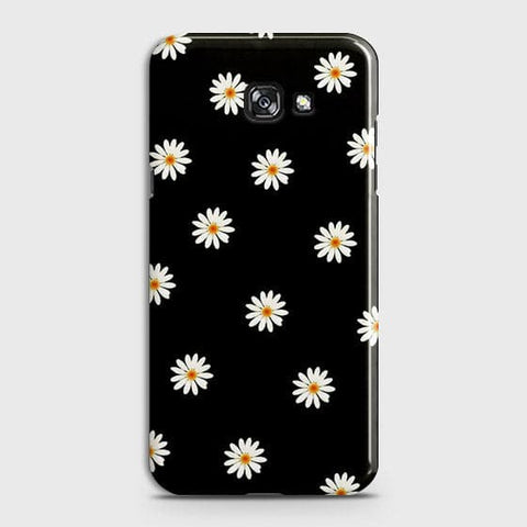 Samsung A5 2017 Cover - White Bloom Flowers with Black Background Printed Hard Case With Life Time Colors Guarantee B80 (Fast Delivery)