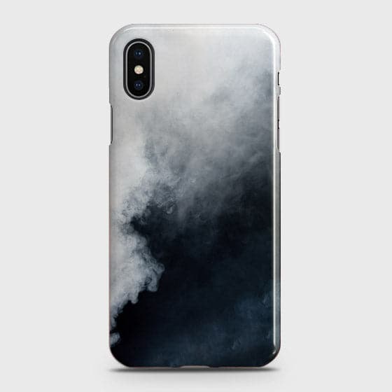 iPhone XS Max Cover - Matte Finish - Trendy Misty White and Black Marble Printed Hard Case with Life Time Colors Guarantee ( Fast Delivery )