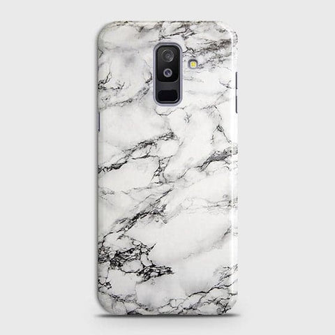 Samsung Galaxy J8 2018 Cover - Matte Finish - Trendy Mysterious White Marble Printed Hard Case with Life Time Colors Guarantee ( Fast Delivery )