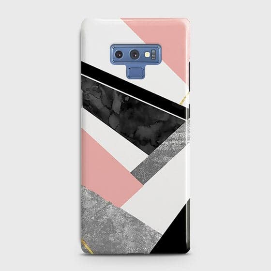 Samsung Galaxy Note 9 Cover - Geometric Luxe Marble Trendy Printed Hard Case With Life Time Colour Guarantee ( Fast Delivery )