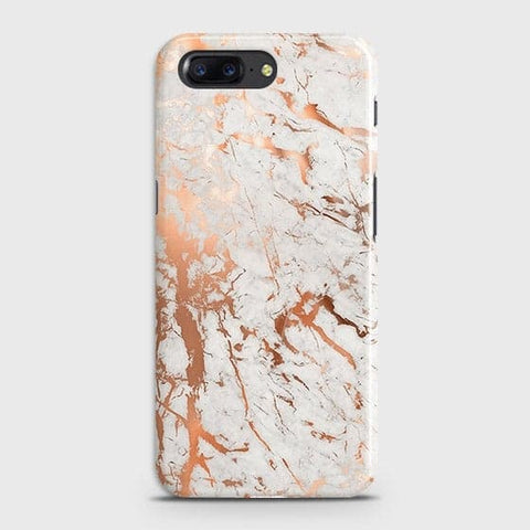 OnePlus 5 Cover - In Chic Rose Gold Chrome Style Printed Hard Case with Life Time Colors Guarantee ( Fast Delivery )