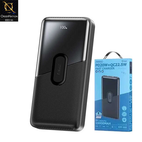 Remax RPP-666 PD Fast Charging 10000mAh Power Bank - (Black)