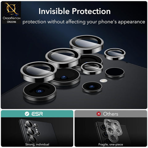 Samsung Galaxy S24 Ultra Camera Protector - Silver - Metal Ring Camera Glass Protector