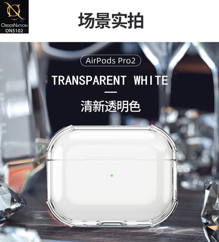 Apple Airpods Pro 2 Cover - Transparent - New HQ Crystal Clear Transparent Protective Soft Case Compatible with Apple Airpods Pro 2