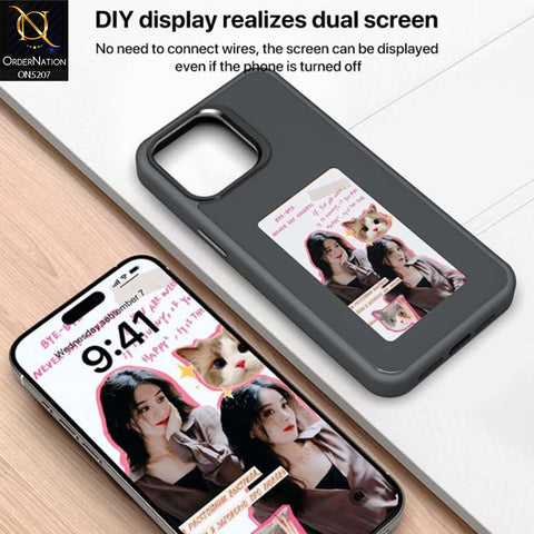 iPhone 15 Pro Cover - Black - New Tecnology Four-Color E-ink Screen NFC DIY Phone Case