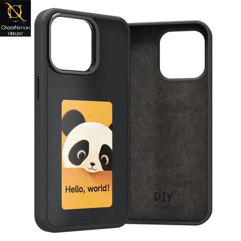 iPhone 15 Pro Cover - Black - New Tecnology Four-Color E-ink Screen NFC DIY Phone Case