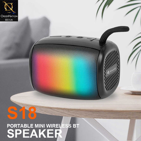 Kisonli S18 RGB Colorful High-Quality Portable Bluetooth Speaker - Black