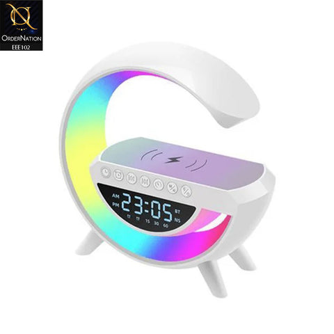 BT-3401 LED Wireless Phone Charger Bluetooth Speaker - White