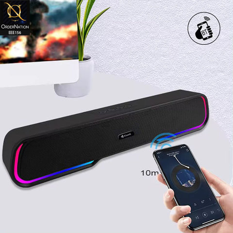 Kisonli LED-913 Sound Bar Bluetooth Gaming RGB Speaker - Black