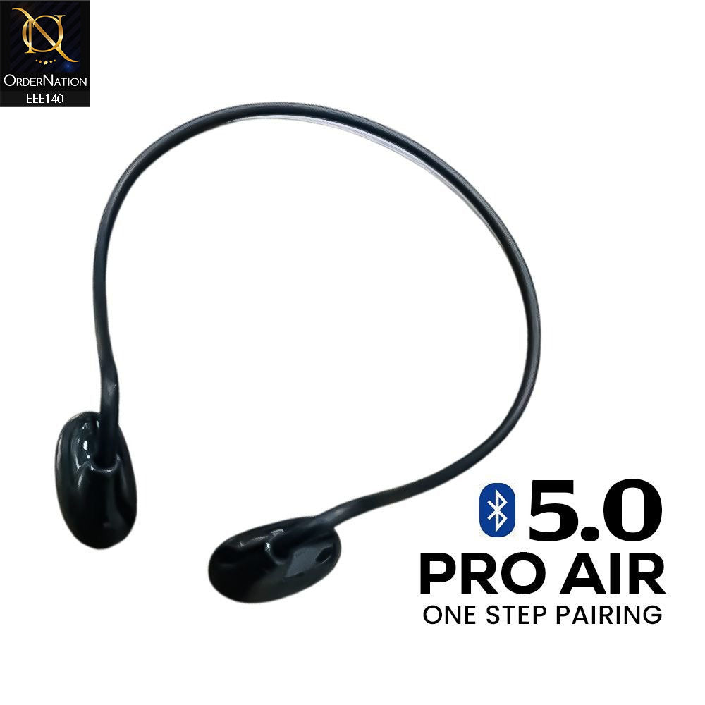 Sport Bluetooth Pro Air Neck Hanging Wireless Earphone - Black