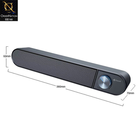 Kisonli I-580 Home Theater USB Soundbar Speaker System With 3.5mm Audio Cable - Black