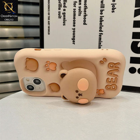 iPhone 12 Cover - Skin - Cute 3D Kawaii Cartoon Hidden Pop Holder Stand Soft Silicone Case