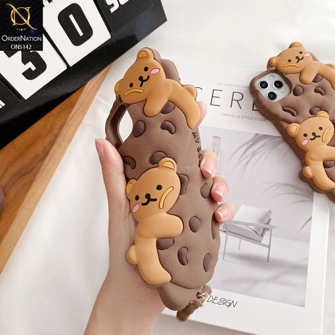 iPhone 13 Pro Max Cover - Brown - 3D Cartoon Kawaii Cookie Soft Silicon Case