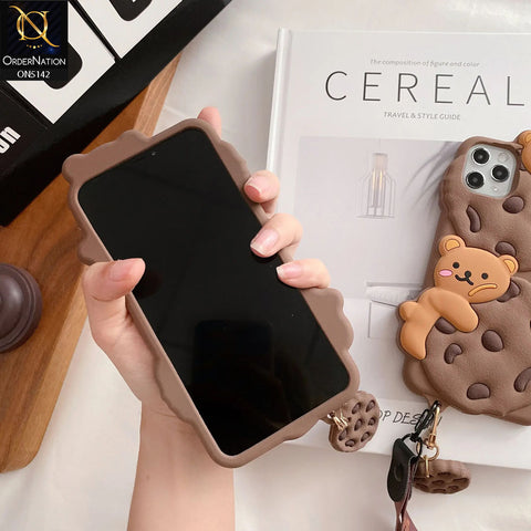 iPhone 13 Pro Max Cover - Brown - 3D Cartoon Kawaii Cookie Soft Silicon Case