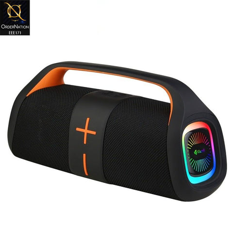 Kisonli K12 20W Portable Wireless Bluetooth Speaker with RGB lights and Super Bass - Black