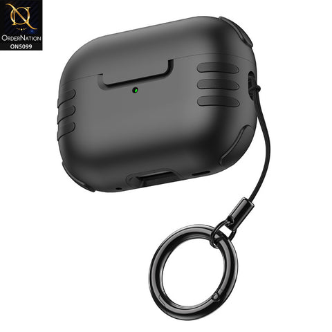 Apple Airpods Pro 2 Cover - Black - Trendy Hybrid Style Soft Shell Protective Case Compatible with Apple Airpods Pro 2