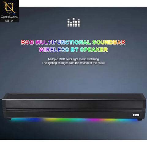 Kisonli LED-802 RGB Light Sound Bar Music Bluetooth Speaker - Black