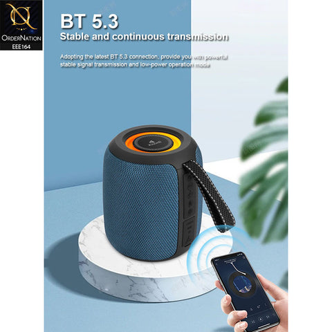 Kisonli Q26 Bluetooth Speaker 10W with Horn Small Speaker - Blue