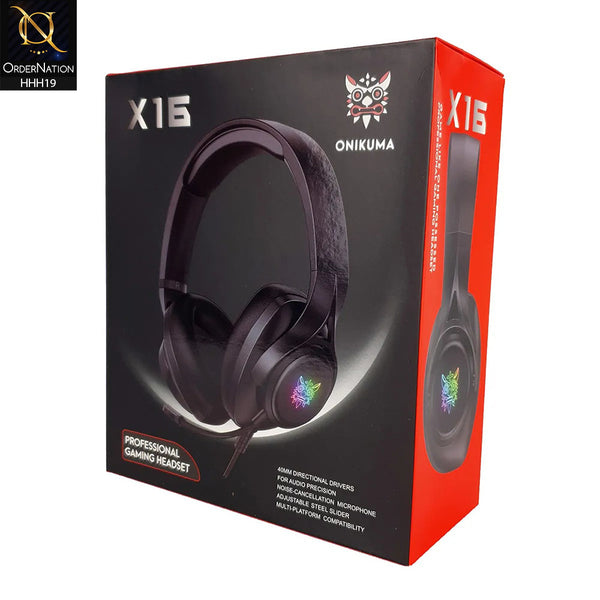 ONIKUMA X16 Wired RGB Over-ear Gaming Headset with Noise Cancelling Mi –  OrderNation