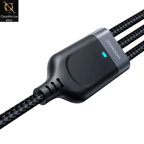 JOYROOM S-1T3018A18 Multi-Use 3.5A 1.2m USB-A to Lightning + Type-C + Micro 3-in-1 Data Cable - Black