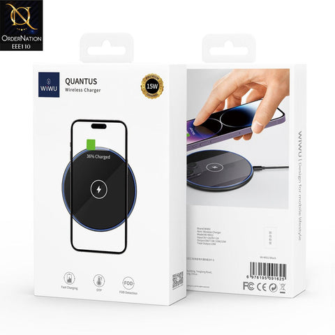 WIWU Wi-W012 Quantus 15W Wireless Charger – Black