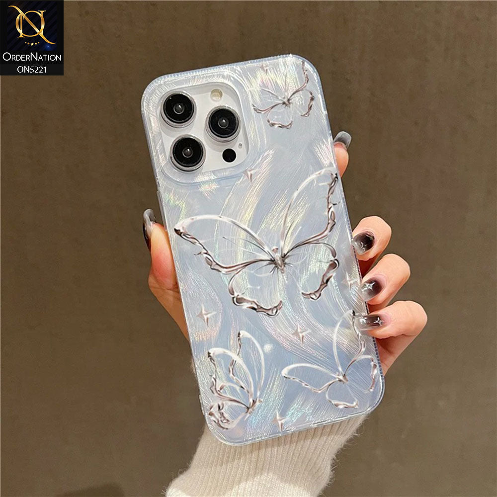 iPhone 13 Pro Cover - Silver - Luxury Silver-Plated Feather Butterfly Dreams Soft Case