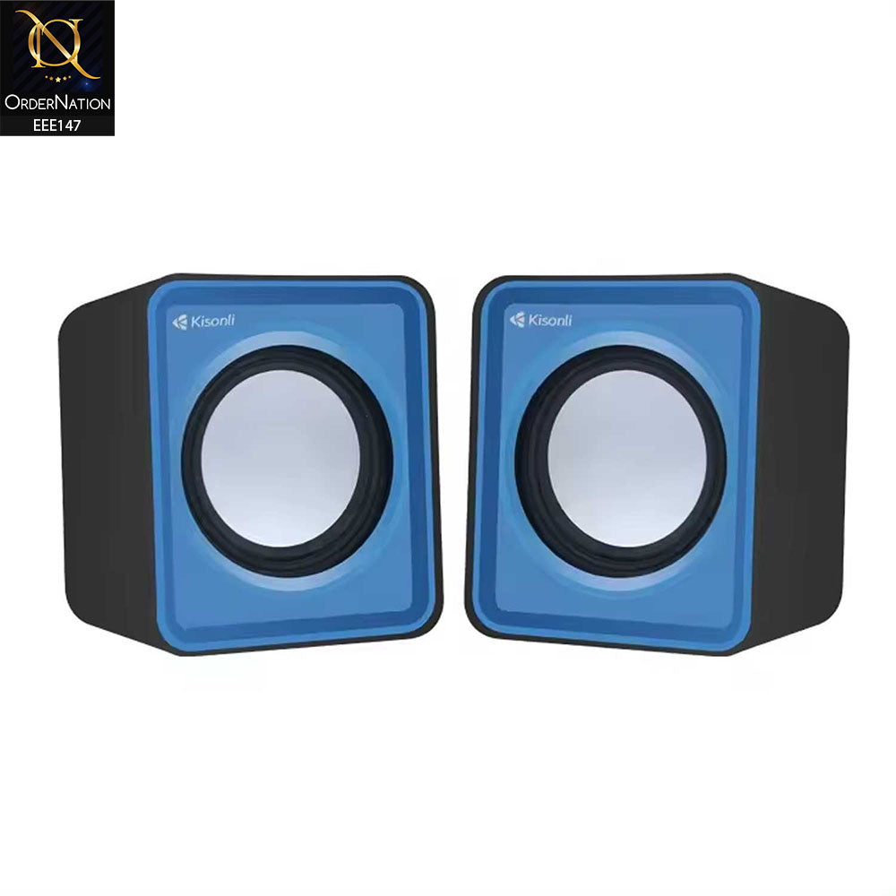 Kisonli V310 Multimedia Computer Speaker System - Blue