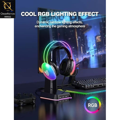 Onikuma X25 RGB Head Beam Gaming Headset with Mic & Stereo Surround Sound - Black