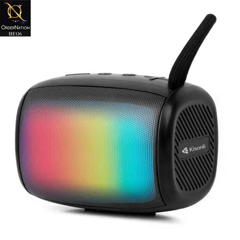 Kisonli S18 RGB Colorful High-Quality Portable Bluetooth Speaker - Black