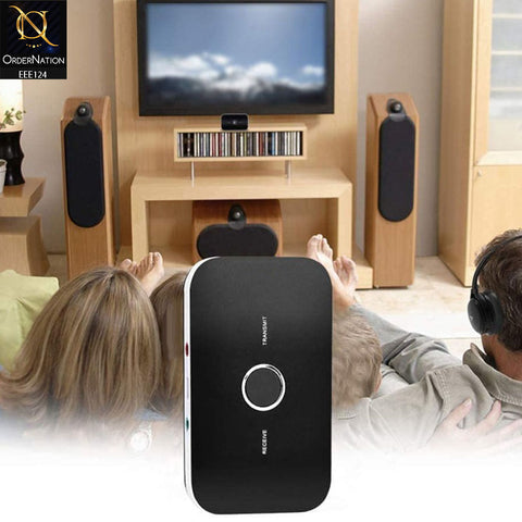 2-in-1 Bluetooth Wireless 3.5mm Stereo Audio Receiver and Transmitter - Black