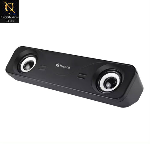 Kisonli I-610 USB Home Theater System Soundbar Speaker - Black