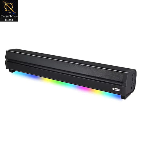 Kisonli LED-802 RGB Light Sound Bar Music Bluetooth Speaker - Black