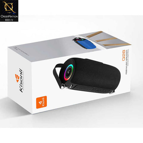 Kisonli Q28 10w Wireless Bluetooth Super Bass RGB Speaker - Black