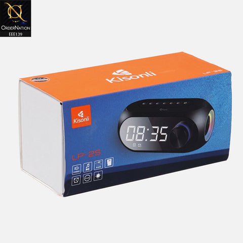 Kisonli LP-2S RGB Speaker Alarm Clock Bluetooth 5.0 TF-Card For Mobile - Black