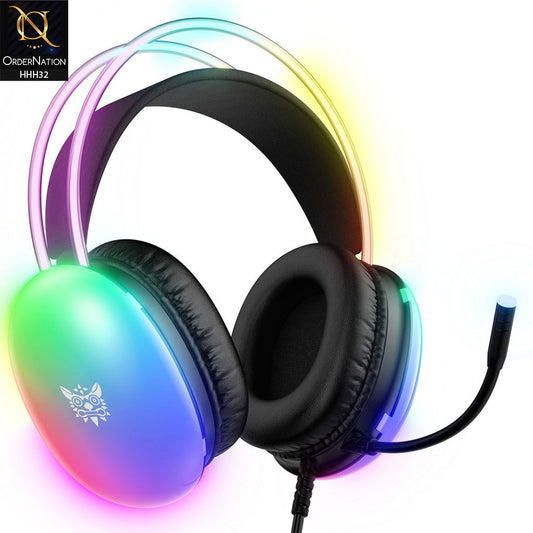 Onikuma X25 RGB Head Beam Gaming Headset with Mic & Stereo Surround Sound - Black