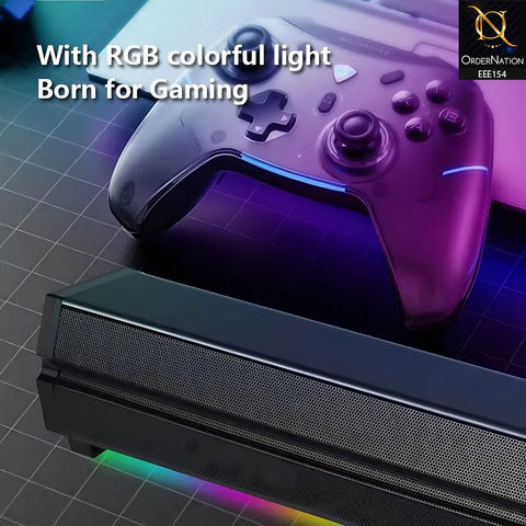 Kisonli LED-802 RGB Light Sound Bar Music Bluetooth Speaker - Black