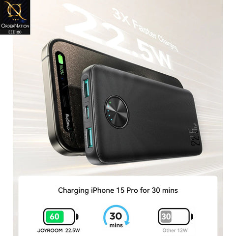 Joyroom JR-PBF15 22.5W Super Fast Charging 10000mAh Power Bank -Black