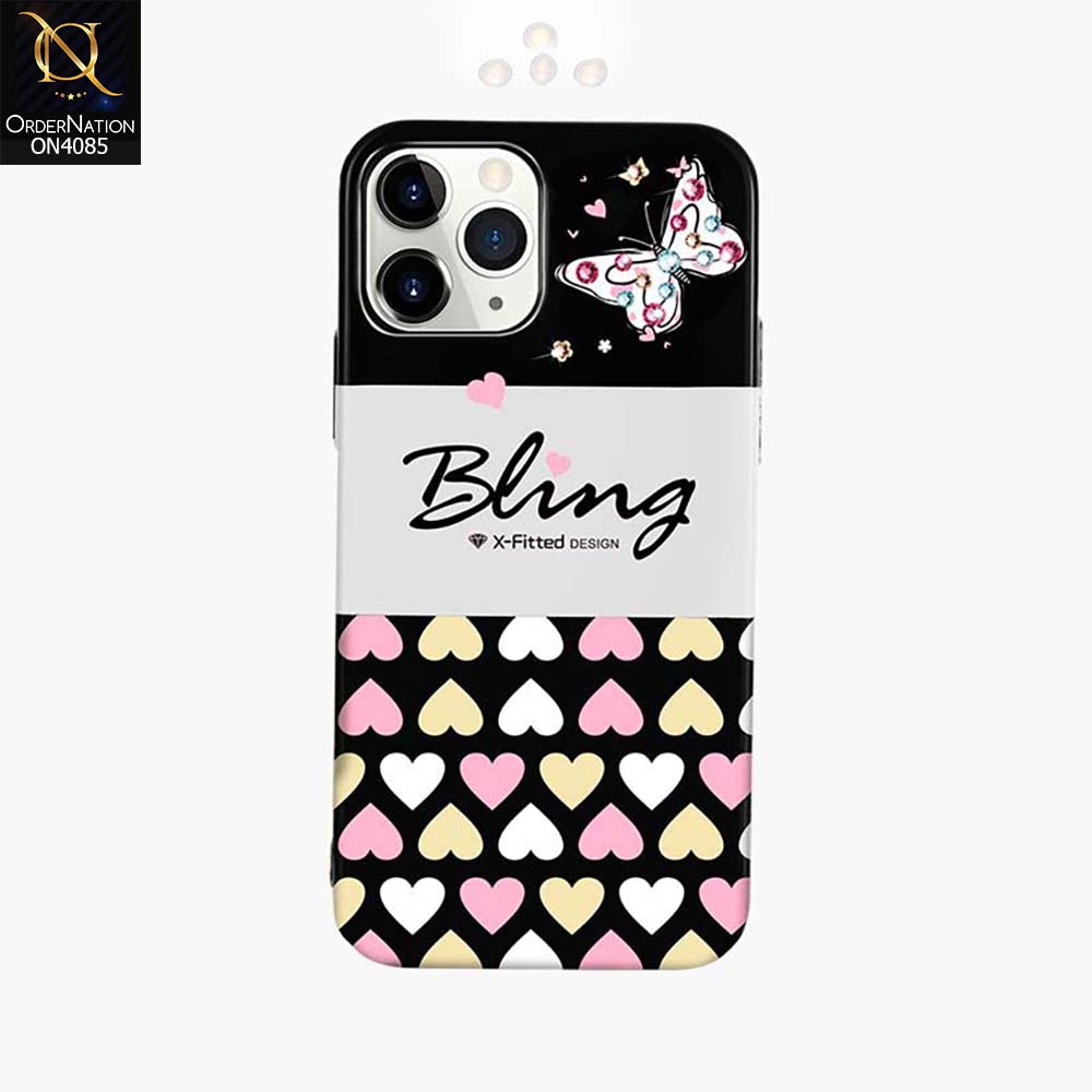 iPhone 15 Pro - Design 2 - Simple Pattern With Luxurious Crystal Diamonds Sparkling And Elegant