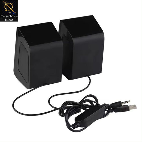 Kisonli X16 Mini USB 2.0 Portable Speaker with RGB Light - Black